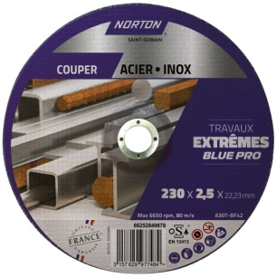 disque tronçonner extrême métal/inox 230x2.5x22.2 - norton