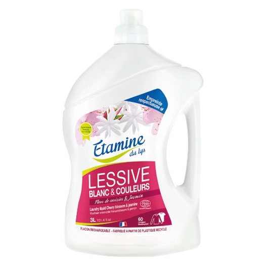 lessive liquide fleur de cerisier jasmin 3 l - etamine du lys