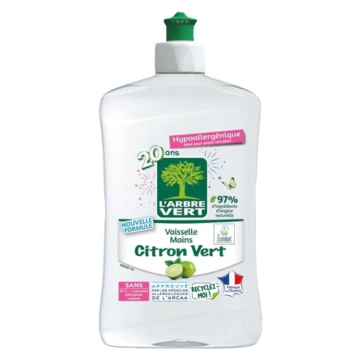 l arbre vert vaisselle mains ecolabel citron vert 500ml - l'arbre vert