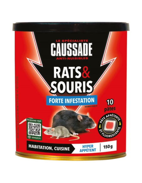 Appât Pâte Souris Rats Caussade Efficace contre fortes infestations - CAUSSADE