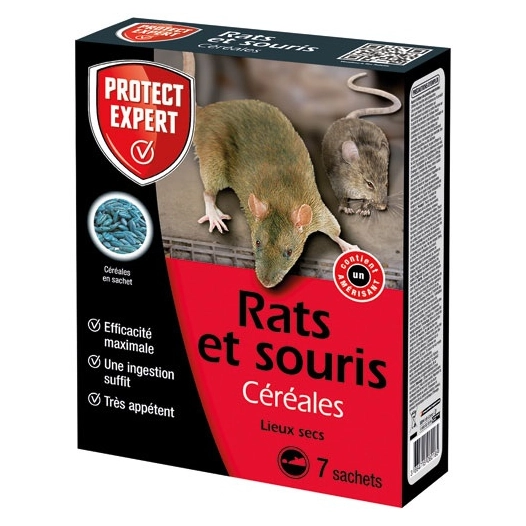 rats souris céréales 140g - protect expert