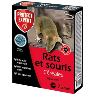rats souris céréales 140g - protect expert