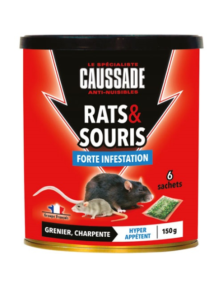Appât Céréales CAUSSADE Rats Souris Puissant contre rats et souris - CAUSSADE