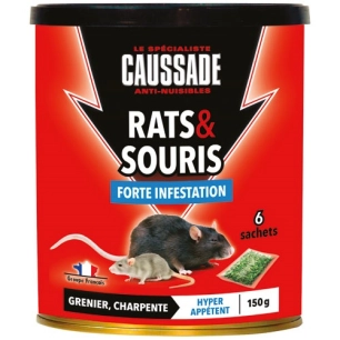 rats souris céréales forte infestation 150g - caussade