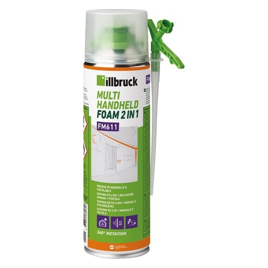 mousse expansive polyurethane 2en1 tout sens fm611 500ml - nec+ illbruck