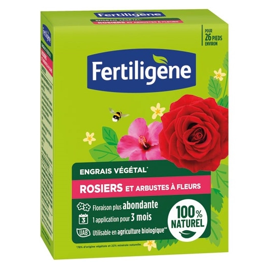 engrais rosiers arbustes à fleurs uab 650g - fertiligene