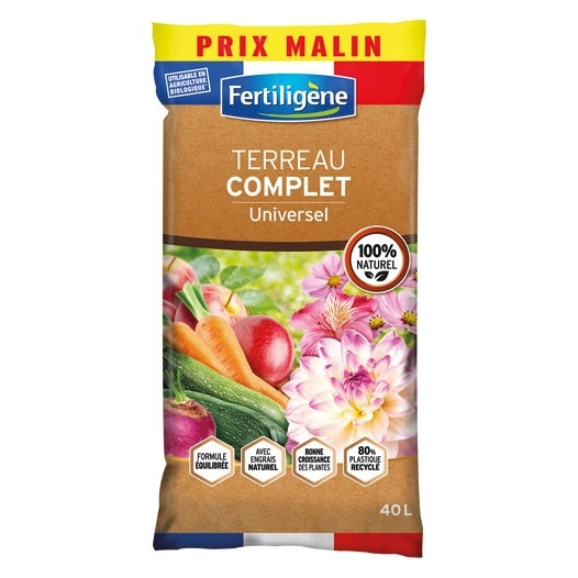 Terreau complet universel uab 40 litres - fertiligene