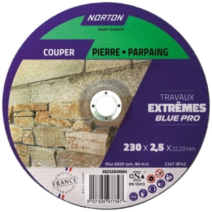 disque à tronçonner moyeu déporté extr. matériaux 230x2.5x22 - norton