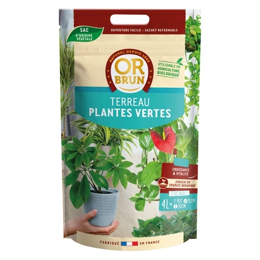 terreau plantes vertes 4l - or brun