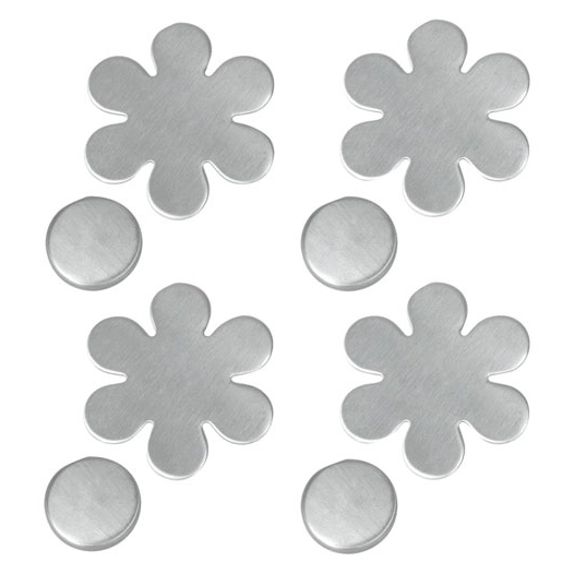 lot 4 fixes-nappes aimantés - fleur / feuille - metaltex