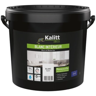 kalitt mur et plafond monocouche acrylique blanc satin 10 l - kalitt deco