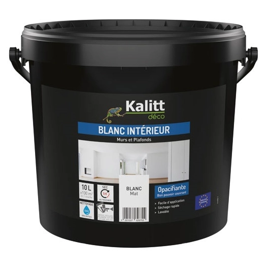 kalitt mur et plafond acrylique blanc mat 10 l - kalitt deco