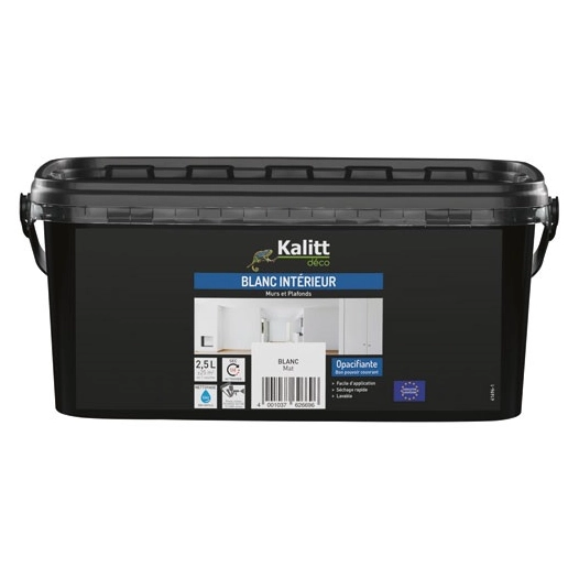 kalitt mur et plafond acrylique blanc mat 2.5 l - kalitt deco