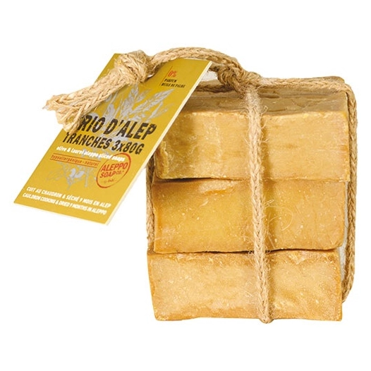 savon trio d'alep tranche 80 g x 3 - tade