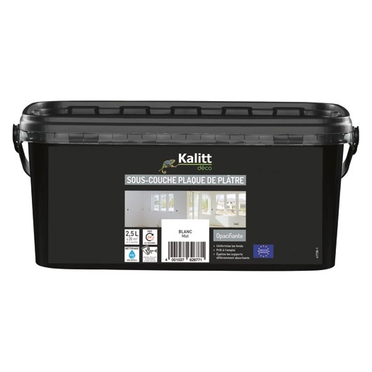 peinture sous couche placo 2.5 l blanc - kalitt deco