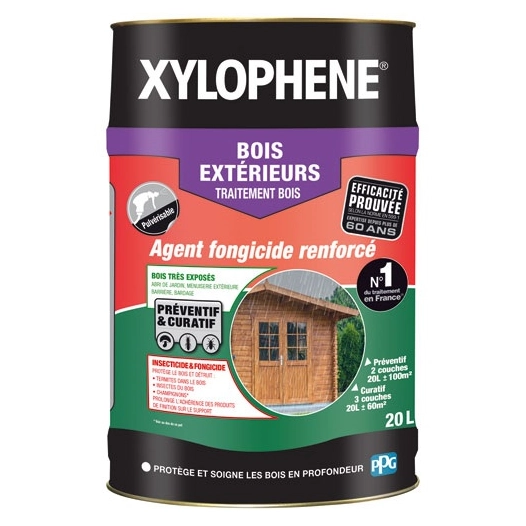 traitement bois extérieur 20 l sans propiconazole - xylophene