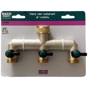 nez de robinet laiton 3 voies larges 20 x 27 mm - raco expert