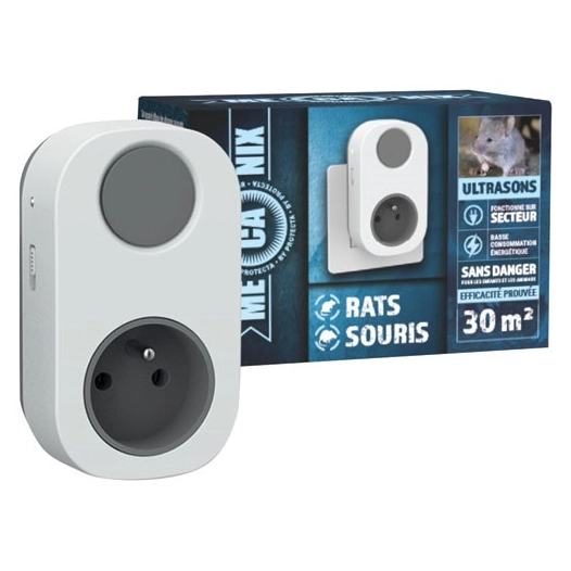 repousseur ultrasons rats & souris 30 m² - mecanix