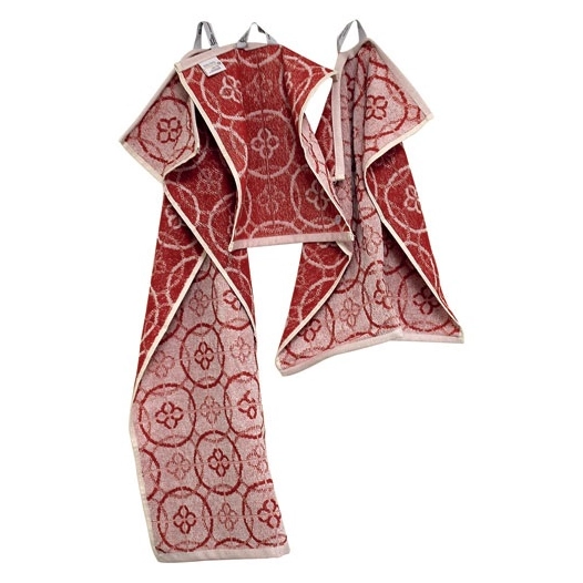 lot torchons 3 tailles jacquard rouge - tissages de beaulieu