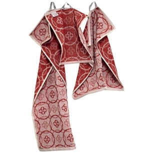 lot torchons 3 tailles jacquard rouge - tissages de beaulieu