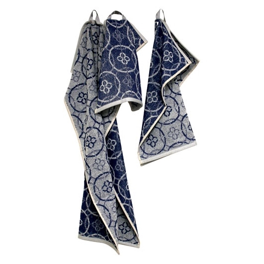 lot torchons 3 tailles jacquard bleu - tissages de beaulieu
