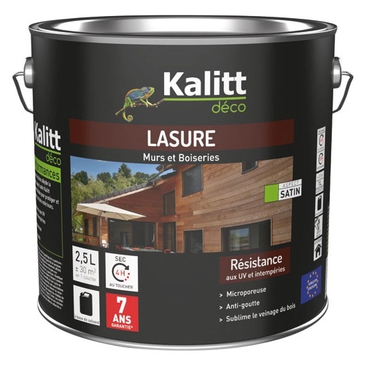 lasure bois 7 ans 2.5 l incolore - kalitt deco