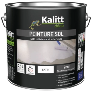 peinture sol satin 2.5 l blanc pur - kalitt deco