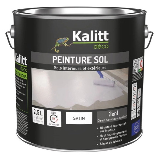 peinture sol satin 2.5 l gris silex - kalitt deco