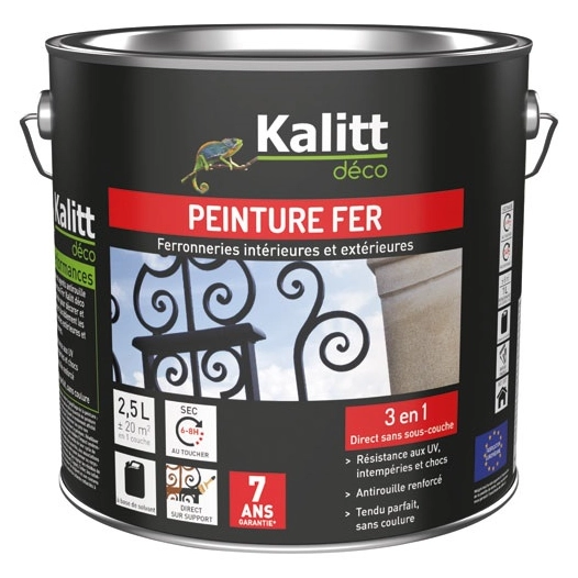 peinture fer 3-en-1 7 ans 2.5 l blanc - kalitt deco