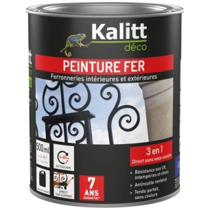 peinture fer 3-en-1 7 ans 0.5 l gris argent - kalitt deco