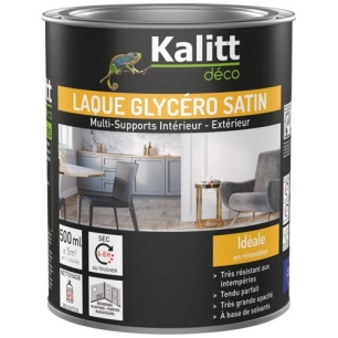 peinture laque glycéro satin 0.5 l blanc - kalitt deco