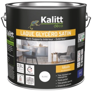 peinture laque glycéro satin 2.5 l blanc - kalitt deco