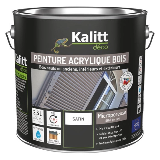 peinture acrylique bois satin 2.5 l vert basque - kalitt deco