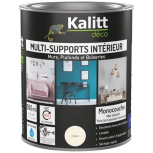 peinture acrylique multi-supports mat 0.5 l craie - kalitt deco