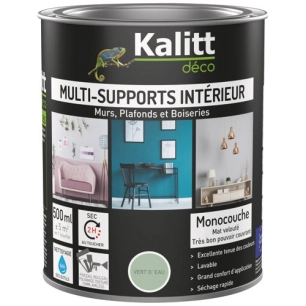 peinture acrylique multi-supports mat 0.5 l vert d'eau - kalitt deco
