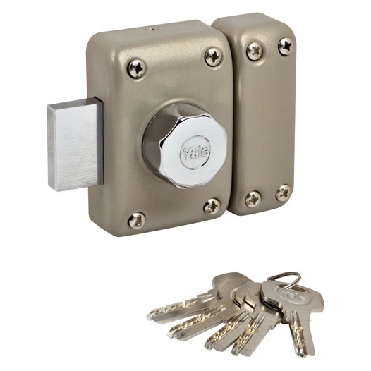 verrou de porte à bouton longeur 30 mm beige - yale