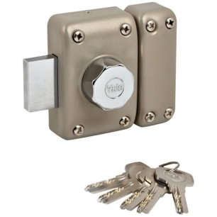 verrou de porte à bouton longeur 30 mm beige - yale