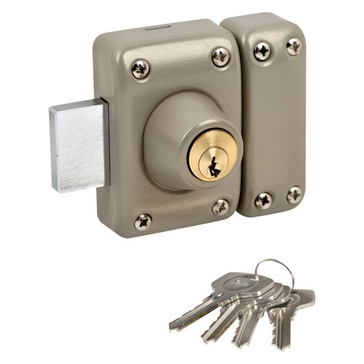 verrou de porte à bouton cylindre ø23 mm longeur 40mm beige - yale