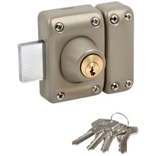 verrou de porte à bouton cylindre ø23 mm longeur 45mm beige - yale