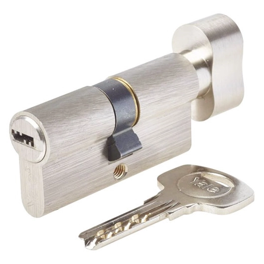 cylindre à bouton 6 goupilles 4 clés 1 carte 30 x 30 mm - yale