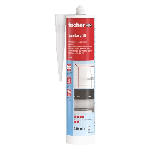 mastic silicone sanitaire translucide 280ml - fischer