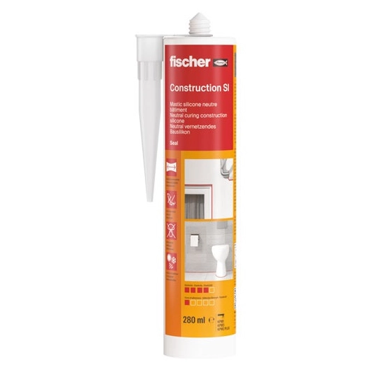 mastic silicone batiment translucide 280 ml - fischer