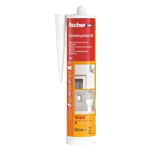 mastic silicone batiment blanc 280 ml - fischer