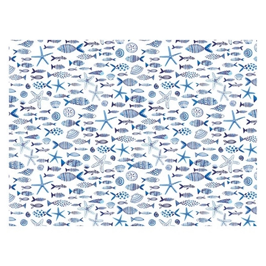 nappe rouleau noblessa toile cirée bluefish 20 m x 140 cm - noblessa