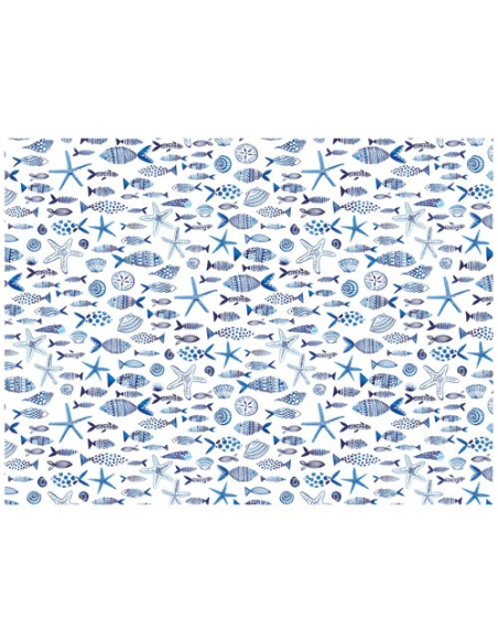 nappe rouleau noblessa toile cirée bluefish 20 m x 140 cm - noblessa