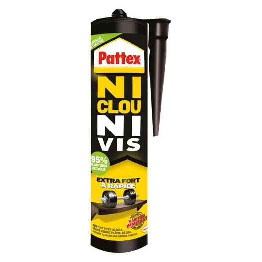 ni clou ni vis colle bois extra fort cartouche 380 g - pattex