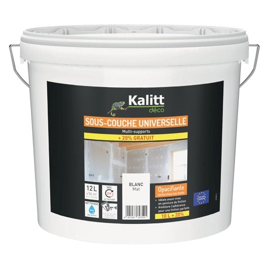 peinture sous couche universelle 10 + 2 l blanc - kalitt deco