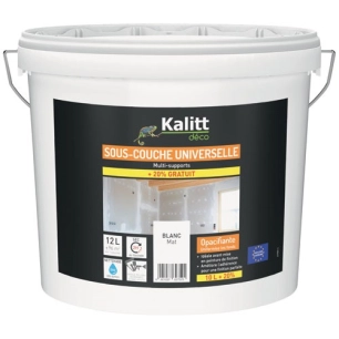 peinture sous couche universelle 10 + 2 l blanc - kalitt deco