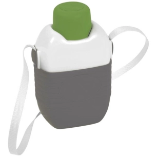 gourde isotherme 1 l gris galet blanc bouchon vert matcha - eda