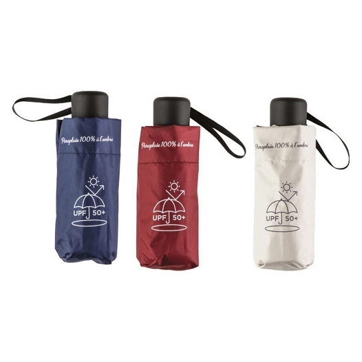 12 parapluie manuel 5 sections occultant rouge beige ou bleu - chic il pleut